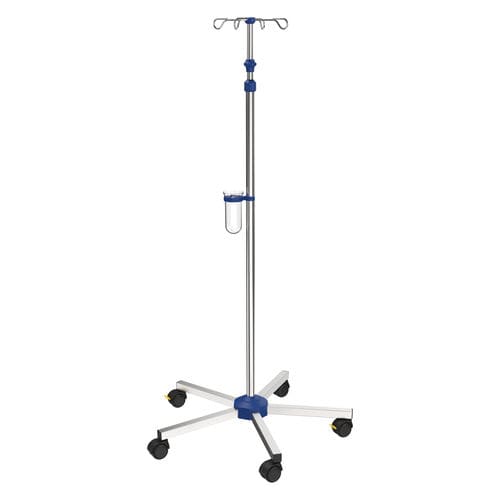 Стойка для сыворотки на роликах - I-N11213 - provita medical - 4 крюка / для кровати / телескопическая