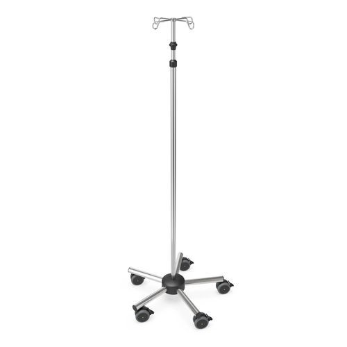 Стойка для сыворотки на роликах - I-PRE002 - provita medical - 4 крюка / из нержавеющей стали / с регулируемой высотой