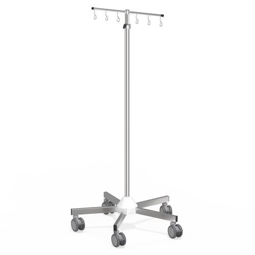 Стойка для сыворотки на роликах - I-P02226 - provita medical - 6 крюков / из нержавеющей стали / с регулируемой высотой