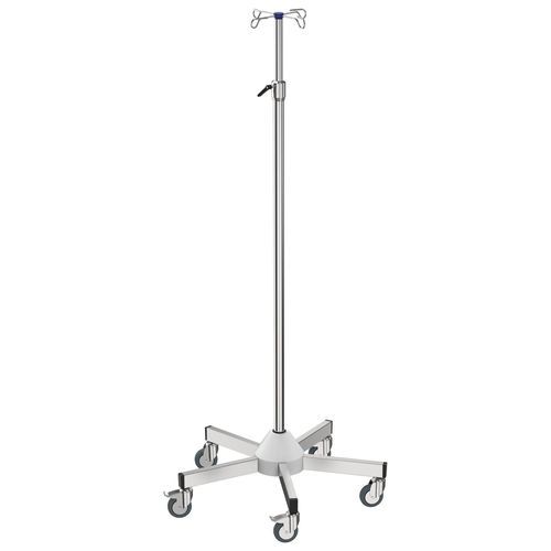 Стойка для сыворотки на роликах - I-D03123 - provita medical - 4 крюка / из нержавеющей стали / с регулируемой высотой