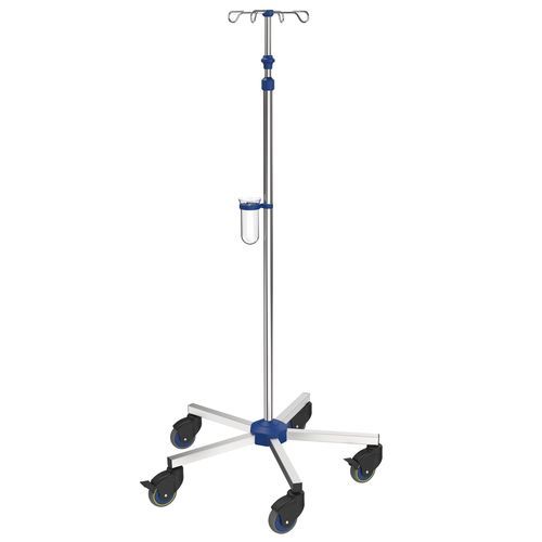 Стойка для сыворотки на роликах - I-N12113 - provita medical - 4 крюка / из нержавеющей стали / для кровати