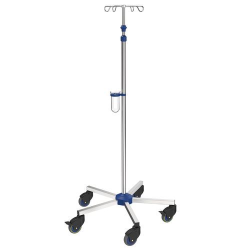 Стойка для сыворотки на роликах - I-N12212 - provita medical - 4 крюка / телескопическая / из нержавеющей стали