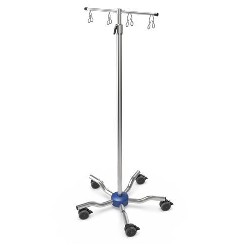 Стойка для сыворотки на роликах - I-LOW005 - provita medical - 8 крюков / из нержавеющей стали / с регулируемой высотой