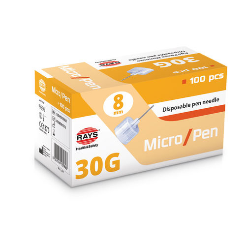 Игла для инъекции инсулина - 100-PEN30G8 - Rays  - ручка / 30G