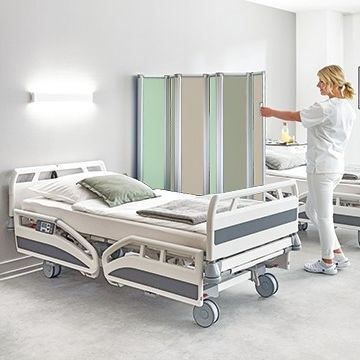 Складная медицинская ширма - RFW - Ropimex R. Opel  - с настенным держателем / 2 стенки / для больничной палаты