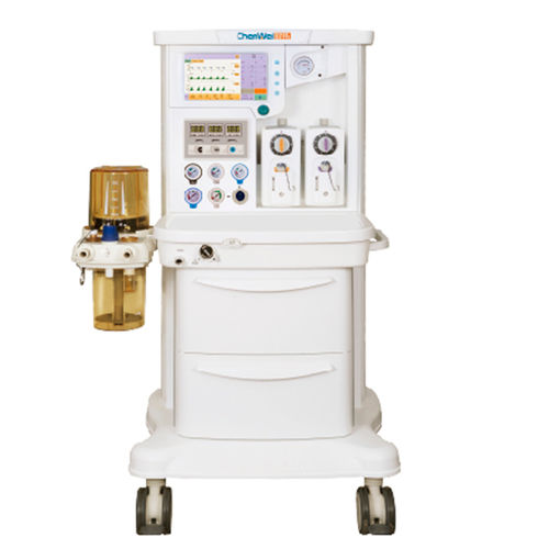 Установка для анестезии на тележке - CWM-RC - Nanjing Chenwei Medical Equipment Co.,Ltd - с респираторным мониторингом / с вентилятором / с электронным газовым смесителем