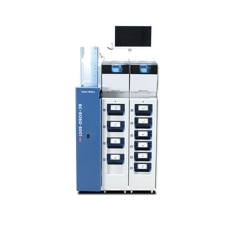 Этикетировочная машина для лабораторных трубок - BC・ROBO-8001RFID - Techno Medica  - для фармацевтической промышленности / автоматическая / высокоскоростная