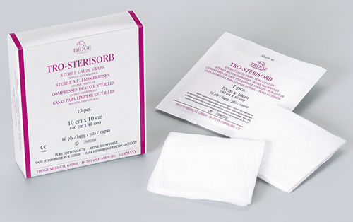 Марлевый компресс из хлопка - TRO-STERISORB - Troge Medical  - стерильный