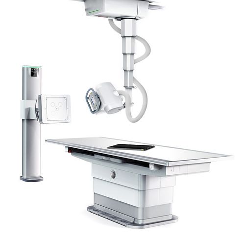 Цифровой рентгенографическая система - Definium 646 - GE Healthcare - для многофункциональной радиографии / с напольной системой Букки / с телескопической потолочной стойкой для трубок