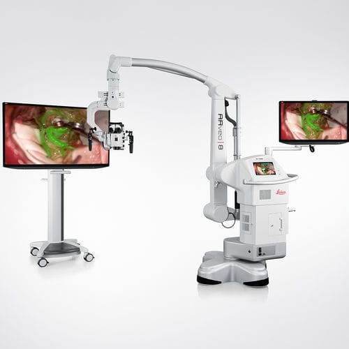 Операционный микроскоп для нейрохирургии - Evolved ARveo 8 - Leica Microsystems - на роликах