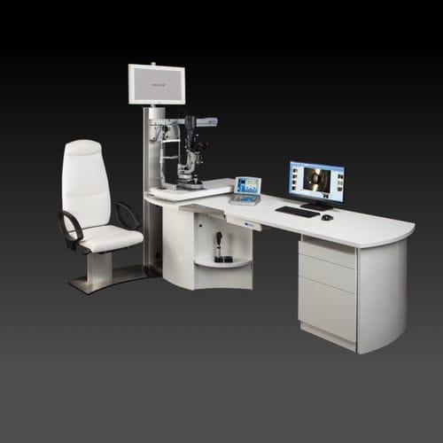 Рабочее место для офтальмолога - HS-1410 - Haag-Streit Diagnostics - с креслом / с полками / с монитором