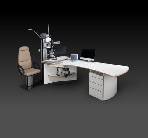 Рабочее место для офтальмолога - HS-2010 - Haag-Streit Diagnostics - с креслом / с освещением / с монитором