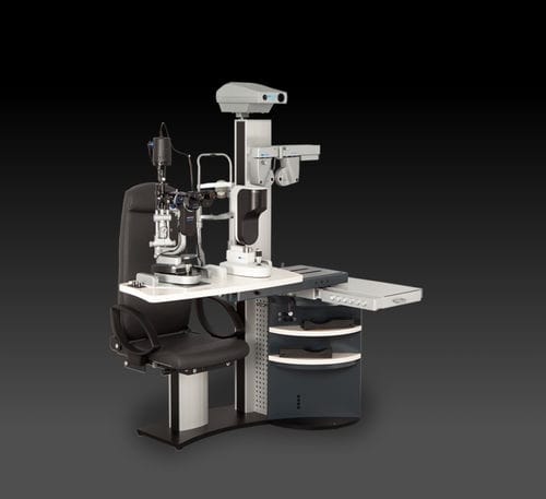 Рабочее место для офтальмолога - HS-810 - Haag-Streit Diagnostics - с креслом / с полками / с монитором
