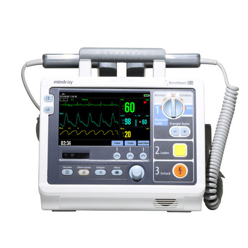 Полуавтоматический внешний дефибриллятор - BeneHeart D3 - Mindray - с монитором ECG и SpO2 / двухфазный