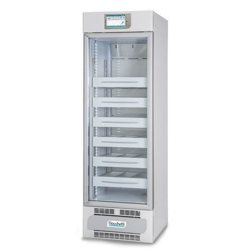 Холодильник для банка крови - EMOTECA TWIN 400 TOUCH - Fiocchetti Scientific - в виде шкафа / 1 дверца / со стеклянной дверью