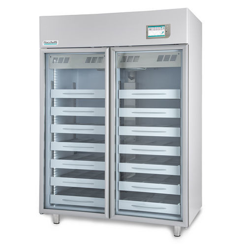 Холодильник для банка крови - EMOTECA TWIN 1500 TOUCH - Fiocchetti Scientific - в виде шкафа / 2 дверцы / со стеклянной дверью