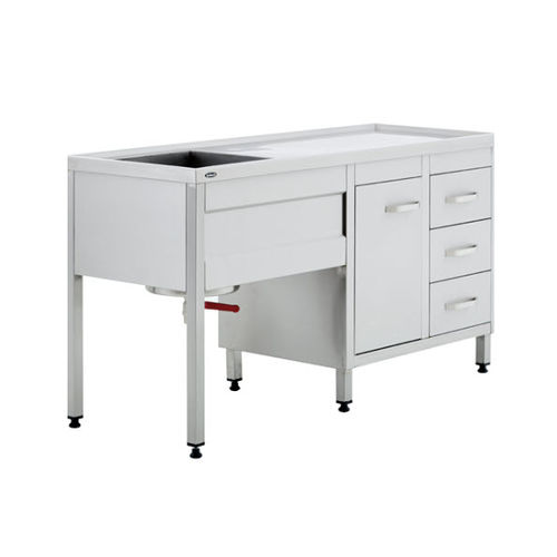 Рабочий стол - 40845 - Üzümcü Medical Devices - прямоугольный / с раковиной / из нержавеющей стали