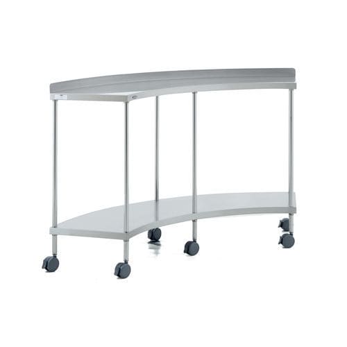 Рабочий стол - 40200 - Üzümcü Medical Devices - полукруглый / на роликах / из нержавеющей стали