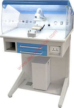Рабочее место для стоматологических лабораторий с освещением - AX-JT5 - Aixin Medical Equipment Co.,Ltd   - с вытяжным колпаком / автоматическое