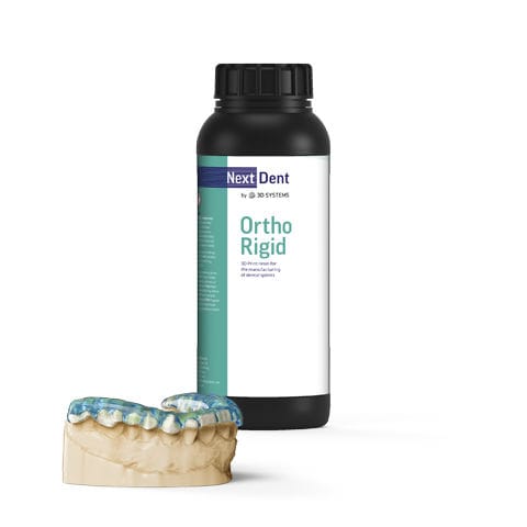 Стоматологический материал из полимера - Ortho Rigid - 3D Systems - для терапевтических желобов / для 3D-печати / прозрачный