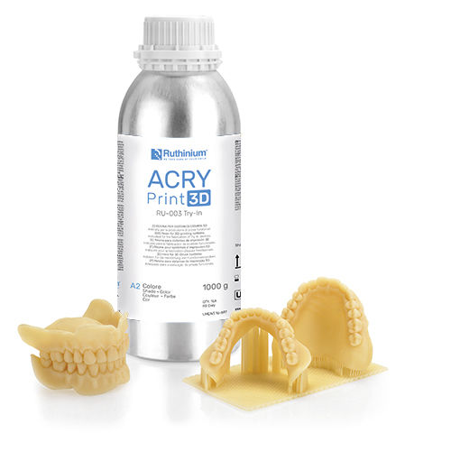 Стоматологический материал из полимера - ACRY RU-003 TRY-IN - Ruthinium Group - для 3D-печати / фотополимеризуемый / биосовместимый