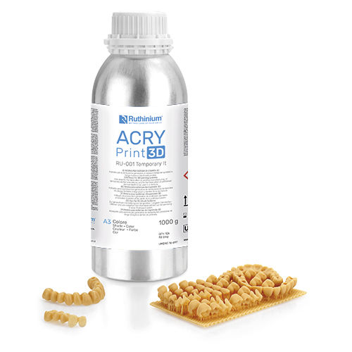 Стоматологический материал из полимера - ACRY RU-001 - Ruthinium Group - для 3D-печати / фотополимеризуемый / биосовместимый