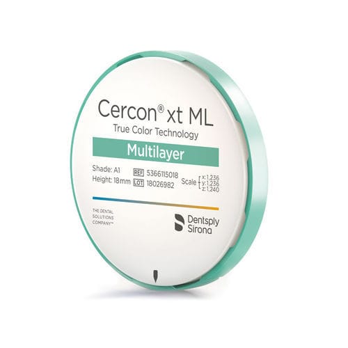 Циркониевый стоматологический материал - Cercon xt ML - DENTSPLY MAILLEFER - из циркония / для фрезерования / полупрозрачный