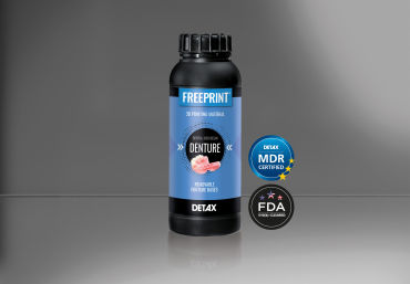 Стоматологический материал из полимера - FREEPRINT® denture - DETAX GmbH & Co. KG   - для 3D-печати / для изготовления зубных протезов / прозрачный