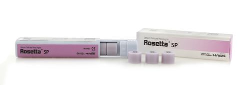 Стоматологический материал из стеклокерамики - Rosetta® SP - HASS CORP   - из дисиликата лития / для стоматологических вкладок / для зубных виниров