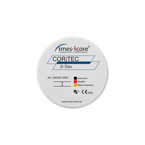 Стоматологический материал из двуокиси циркония - CORiTEC® ZR DISC - imes-icore GmbH - для восстановления зубов / для фрезерования / высоко транслюцентный