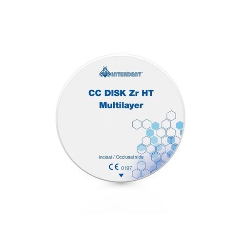 Циркониевый стоматологический материал - CC Disk Zr HT Multilayer - Interdent - для керамического ламинирования / CFAO / для фрезерования