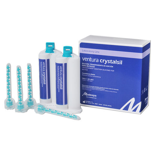 Стоматологический материал из силикона - ventura crystalsil fast set - MADESPA S.A.   - для стоматологической лаборатории / прозрачный / фотополимеризуемый