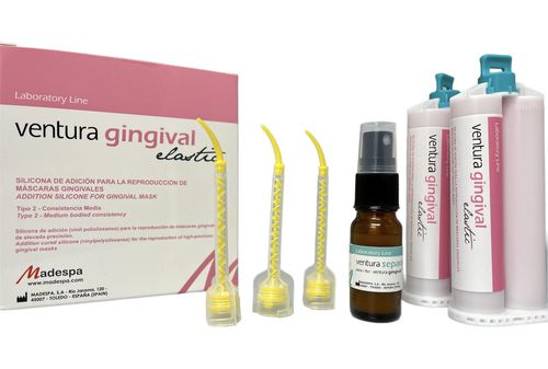 Стоматологический материал из силикона - ventura gingival elastic - MADESPA S.A.   - для стоматологической лаборатории / десневой / полупрозрачный