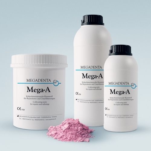 Стоматологический материал из полимера - MEGA-A - MEGADENTA Dentalprodukte GmbH   - для зубных протезов / для изготовления зубных протезов / в форме порошка