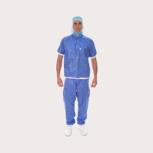 Медицинские брюки и блуза унисекс - BARRIER® Clean Air - Mölnlycke Health Care - из полиэстера / из хлопка / синий