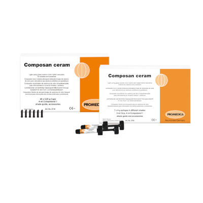 Стоматологический материал из гибридного композита - Composan ceram - Promedica Dental Material GmbH   - для восстановления зубов / для коренных зубов / полупрозрачный