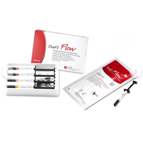 Стоматологический материал из жидкого композита - DenFil Flow - VERICOM Co., Ltd.   - из полимера / для восстановления зубов / для уплотнения каналов