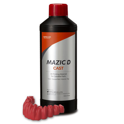 Стоматологический материал из полимера - MAZIC D CAST - VERICOM Co., Ltd.   - литьевой / для 3D-печати / непрозрачный