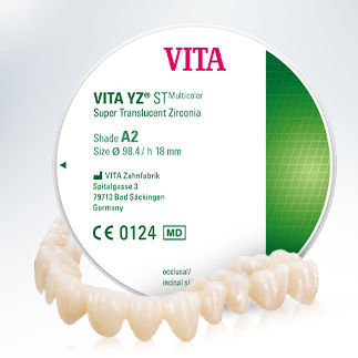 Циркониевый стоматологический материал - YZ® ST - VITA Zahnfabrik H. Rauter GmbH & Co.KG   - для восстановления зубов / CFAO / монохромный