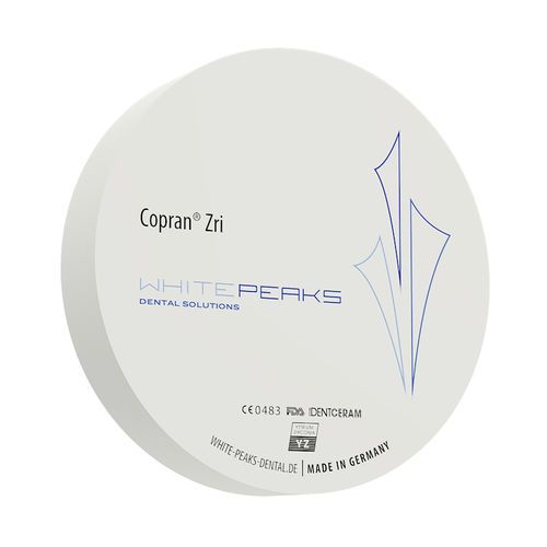 Циркониевый стоматологический материал - Copran® Zri 98 - Whitepeaks Dental Solutions GmbH - для зубных мостов / белый / предокрашенный