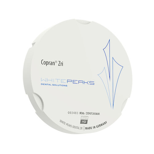 Циркониевый стоматологический материал - Copran® Zri 95 - Whitepeaks Dental Solutions GmbH - для зубных мостов / белый / предокрашенный