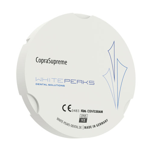 Циркониевый стоматологический материал - CopraSupreme 95 - Whitepeaks Dental Solutions GmbH - для восстановления зубов / полупрозрачный / белый