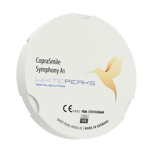 Циркониевый стоматологический материал - CopraSmile Symphony 95 ZZ - Whitepeaks Dental Solutions GmbH - для восстановления зубов / для задних зубов / для передних зубов