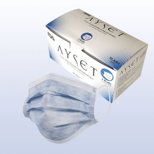 Xирургическая маска без латекса - AYSET TIBBI ÜRÜNLER VE PLASTIK TEKSTIL ELEKTRONIK GIDA TEMIZLIK MADDELERI SAN AS - для одноразового использования / нетканая / гипоаллергенная
