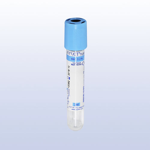 Пробоотборная трубка для анализа коагуляции - 70060 - AYSET TIBBI ÜRÜNLER VE PLASTIK TEKSTIL ELEKTRONIK GIDA TEMIZLIK MADDELERI SAN AS - цилиндрическая / цельной крови / из ПЭТФ