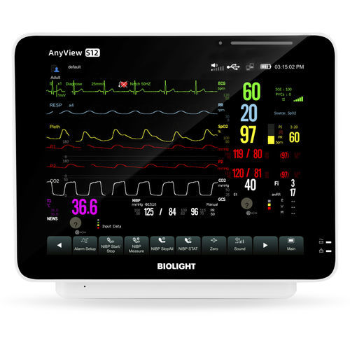 Переносной монитор пациента - S12 - Guangdong Biolight Meditech - компактный / на тележке / RESP