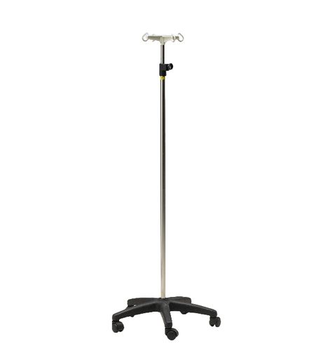 Стойка для сыворотки на роликах - R-3 - Hebei Pukang Medical Instruments - 4 крюка / из нержавеющей стали / для кровати