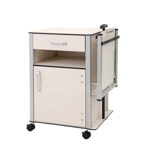 Прикроватный столик на роликах - D-18 - Hebei Pukang Medical Instruments - с накроватным столиком / с выдвижными ящиками