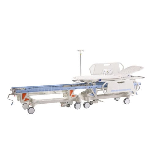 Транспортная тележка-каталка - E-4 - Hebei Pukang Medical Instruments - перекладчик пациента / ручная / с регулируемой высотой