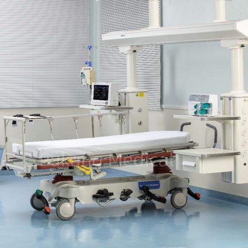 Транспортная тележка-каталка - E-9 - Hebei Pukang Medical Instruments - для неотложной помощи / ручная / радиопрозрачная